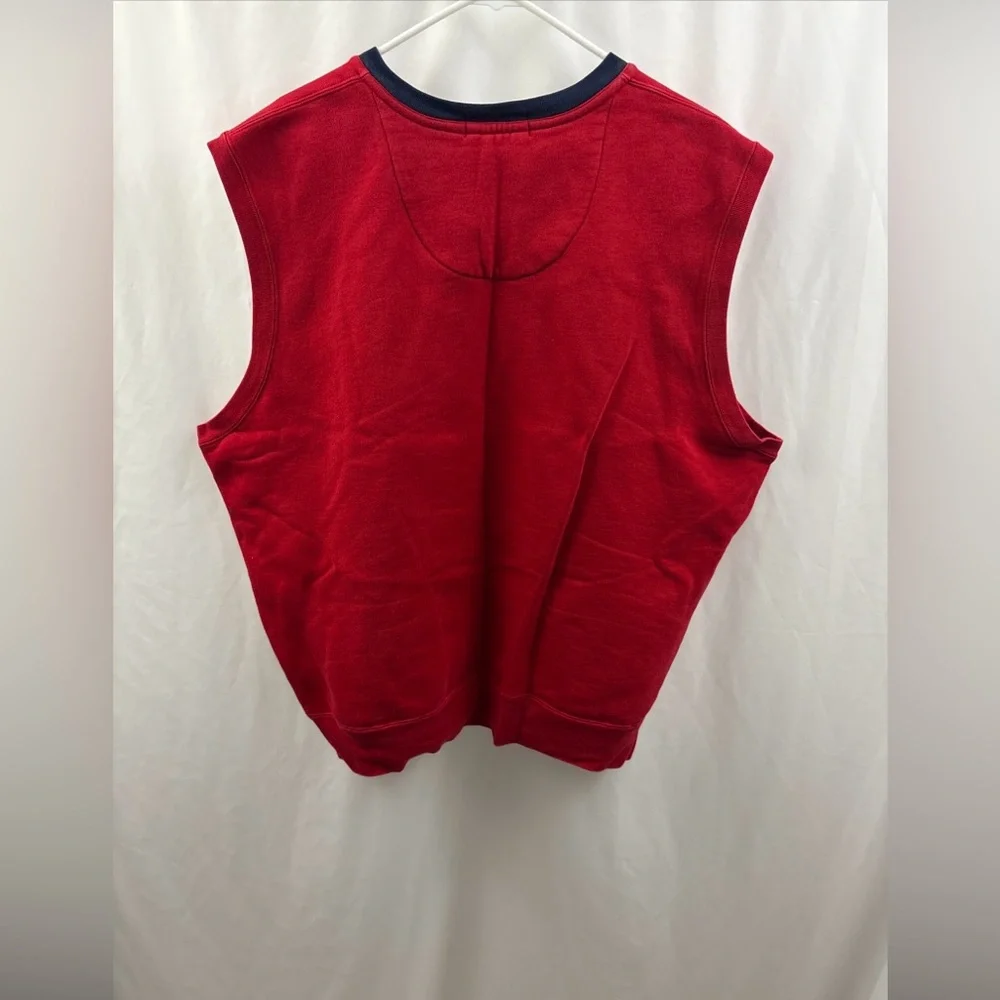 Vintage Polo Ralph Lauren Sweatshirt Vest Men XL Red Golf Logo V Neck Pullover - Picture 5 of 6